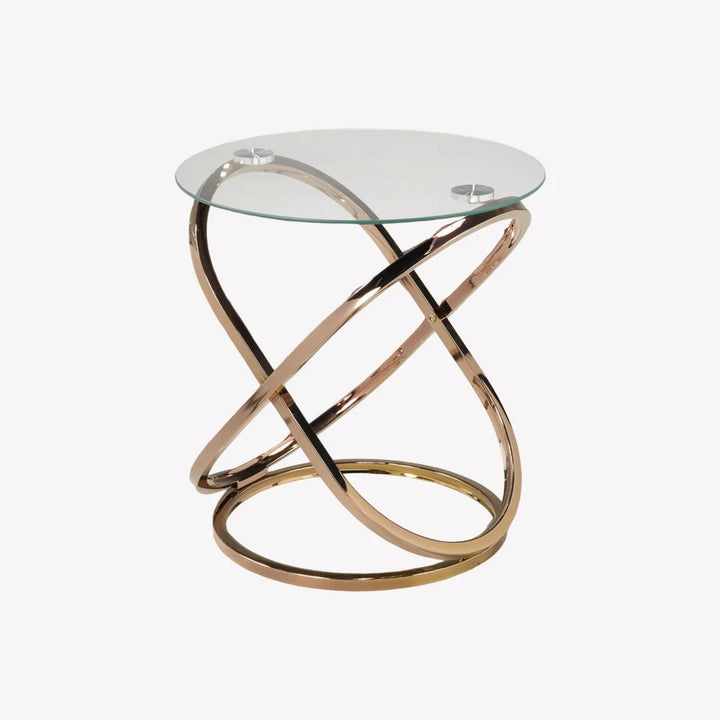 Prism Rose Gold Accent Table – Modern Elegance & Functional Style