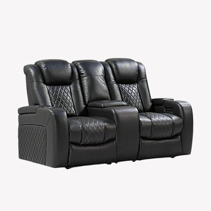 rivon Recliner Loveseat – Black Power Luxury with Smart Features