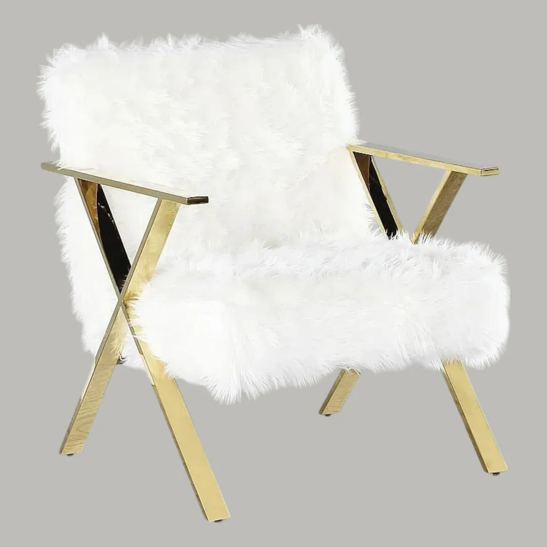 Aveline Elegant Velvet Accent Chair with Gold-Finished Metal Legs – Timeless Luxury for Your Home