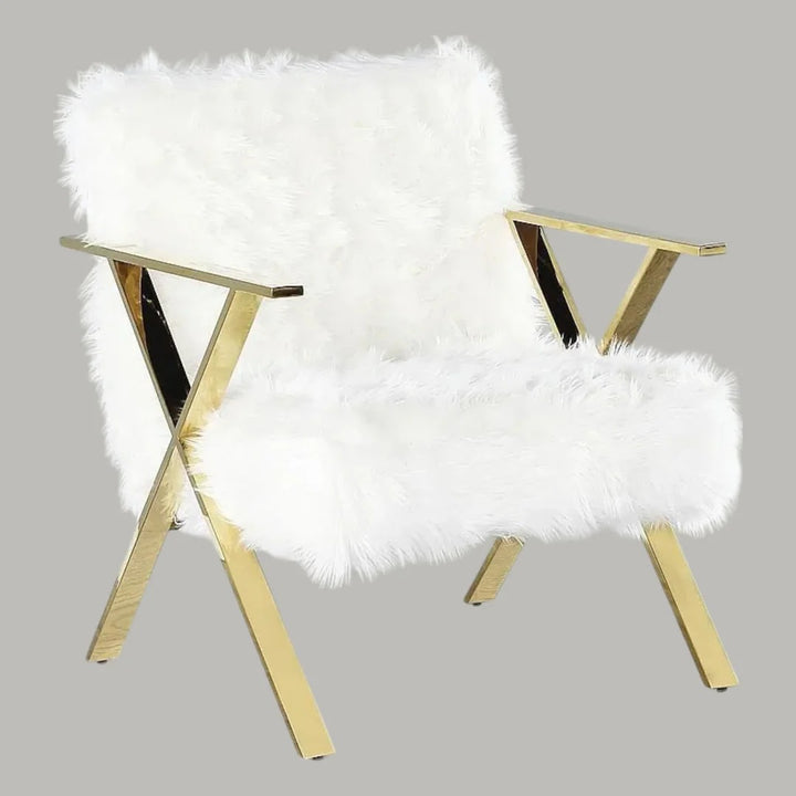 Aveline Elegant Velvet Accent Chair with Gold-Finished Metal Legs – Timeless Luxury for Your Home
