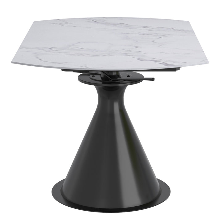Evana Dining Table With Sintered Stone Top - White/ Black | Timeless, Durable & Extendable
