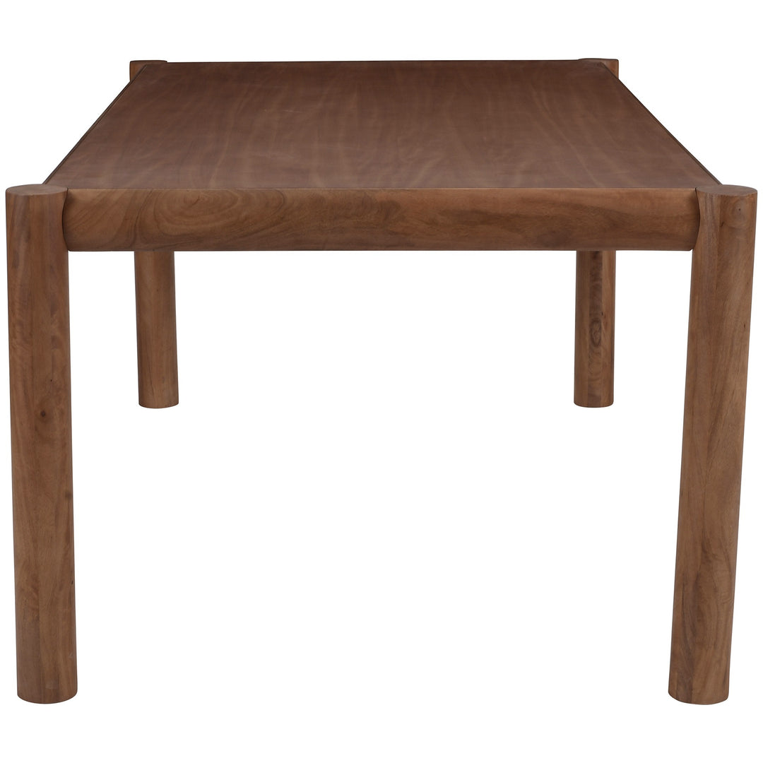 Corvane Mid-Century Modern Solid Wood Rectangular Dining Table – Walnut Finish with Sturdy Post Leg Design