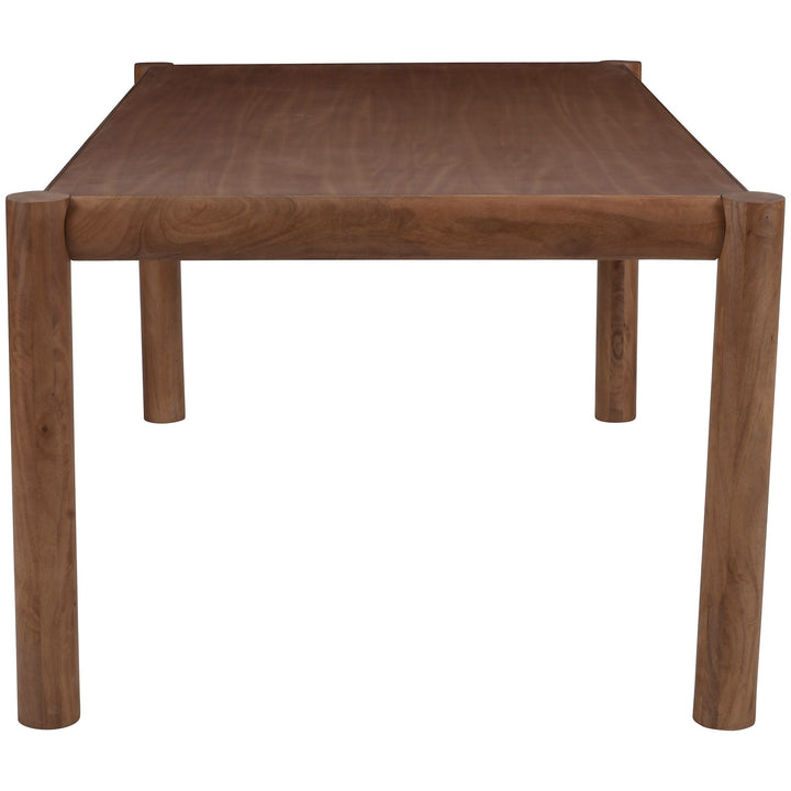 Corvane Mid-Century Modern Solid Wood Rectangular Dining Table – Walnut Finish with Sturdy Post Leg Design