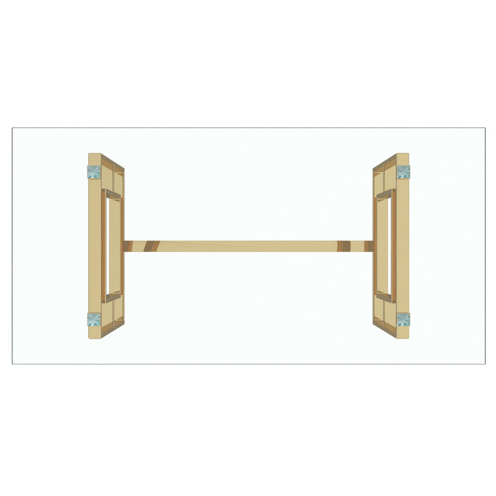 Arvello Contemporary Glass Dining Table – Rectangular Tempered Glass Top with Geometric Lattice Stainless Steel Frame and Polished Gold Finish Modern Luxury Dining Table