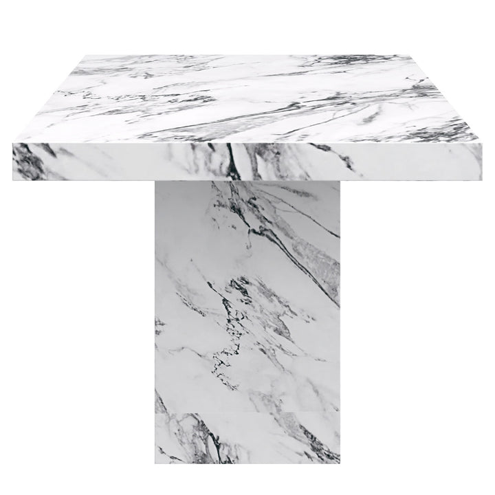 Meridale Contemporary Arch Dining Table – ECC Concrete Table with Matte Bulgari Marble Finish, Heat & Scratch Resistant Surface and Modern Sculptural Design Dining Table