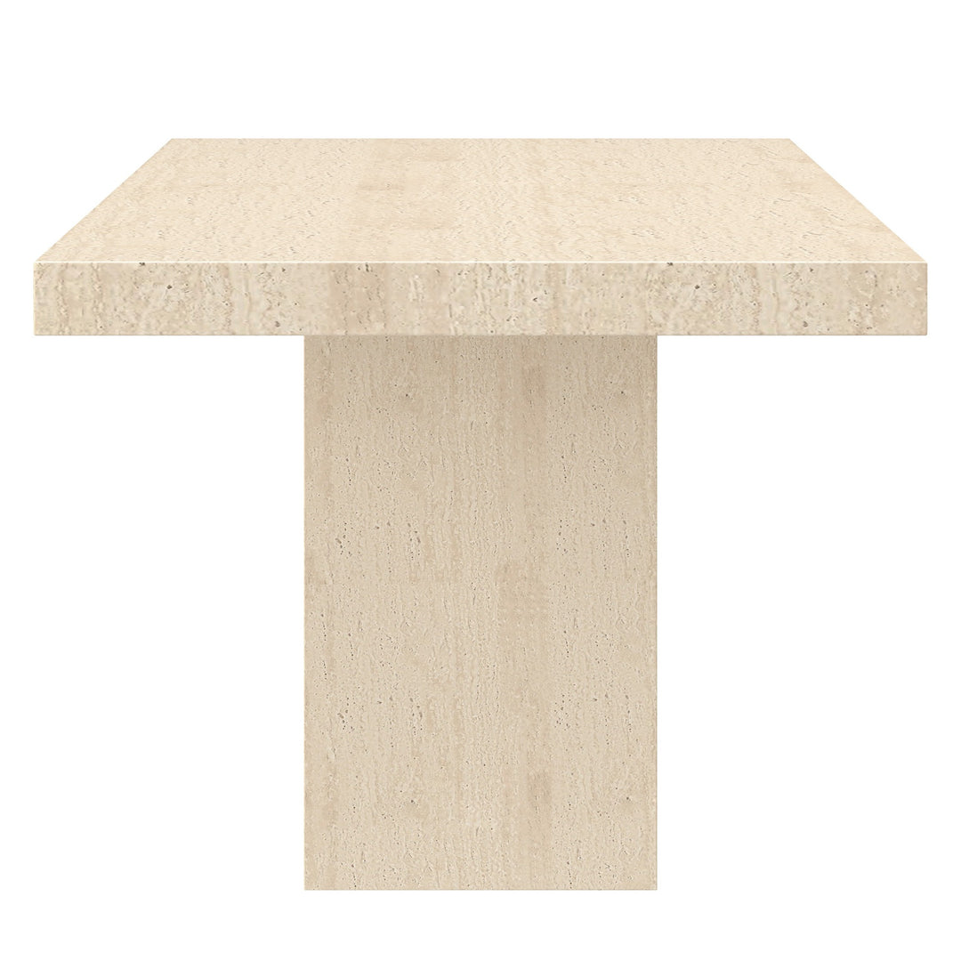 Meridal Contemporary Arch Dining Table – ECC Fibre-Reinforced Concrete Table with Matte Travertine Finish, Heat & Scratch Resistant Seamless Coating and Modern Sculptural Design Dining Table
