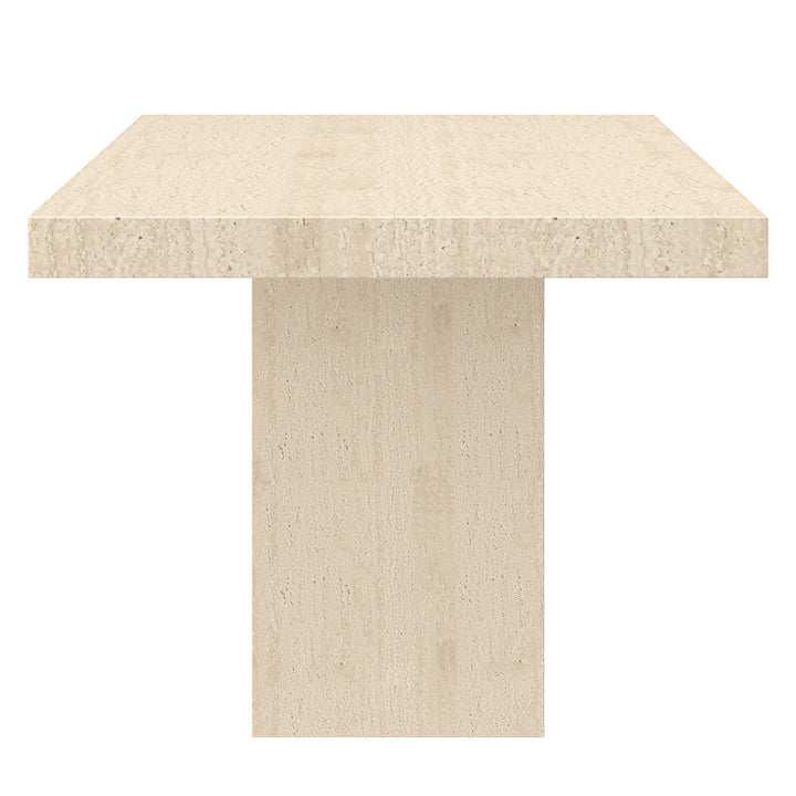 Meridal Contemporary Arch Dining Table – ECC Fibre-Reinforced Concrete Table with Matte Travertine Finish, Heat & Scratch Resistant Seamless Coating and Modern Sculptural Design Dining Table