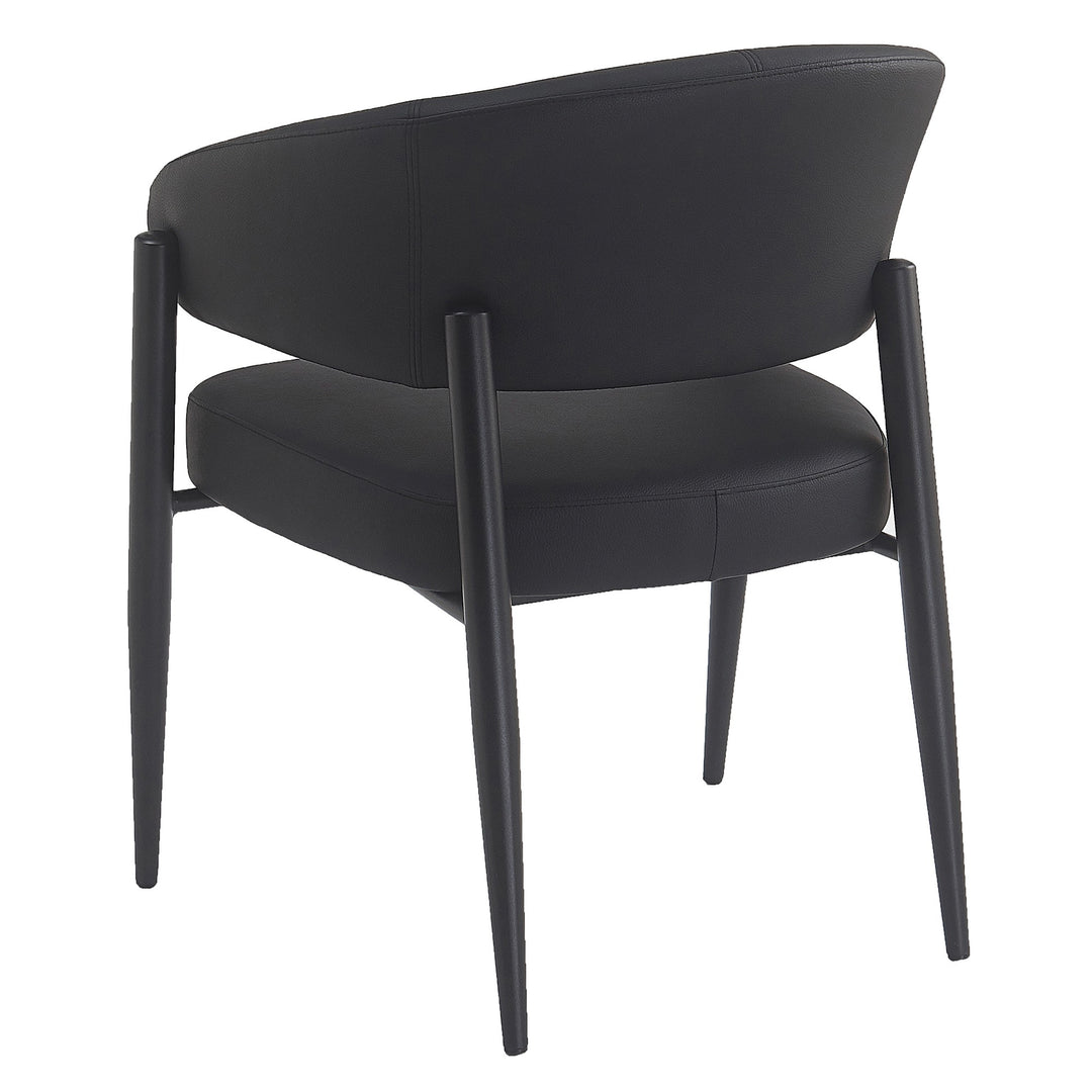 Zenora Upholstered Dining Chairs (Set of 2) – Modern Faux Leather Dining And Lounge Chairs with Matte Black Metal Legs