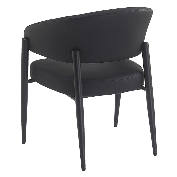 Zenora Upholstered Dining Chairs (Set of 2) – Modern Faux Leather Dining And Lounge Chairs with Matte Black Metal Legs