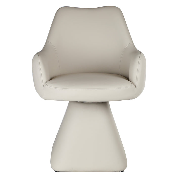 Brinova Contemporary Dining Side Chair – Swivel Faux Leather Upholstered Chair with Automatic Return Seat