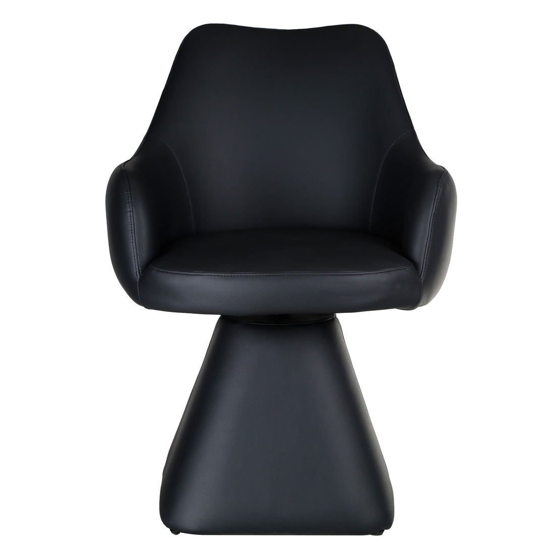 Brinova Contemporary Dining Side Chair – Swivel Faux Leather Upholstered Chair with Automatic Return Seat