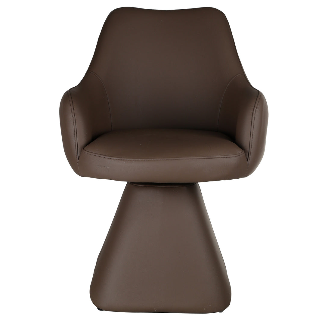 Brinova Contemporary Dining Side Chair – Swivel Faux Leather Upholstered Chair with Automatic Return Seat