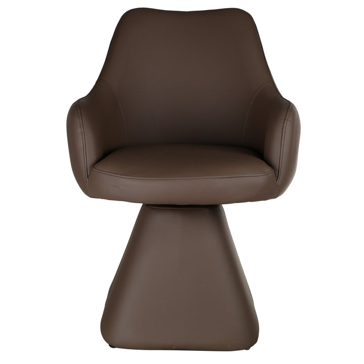 Brinova Contemporary Dining Side Chair – Swivel Faux Leather Upholstered Chair with Automatic Return Seat