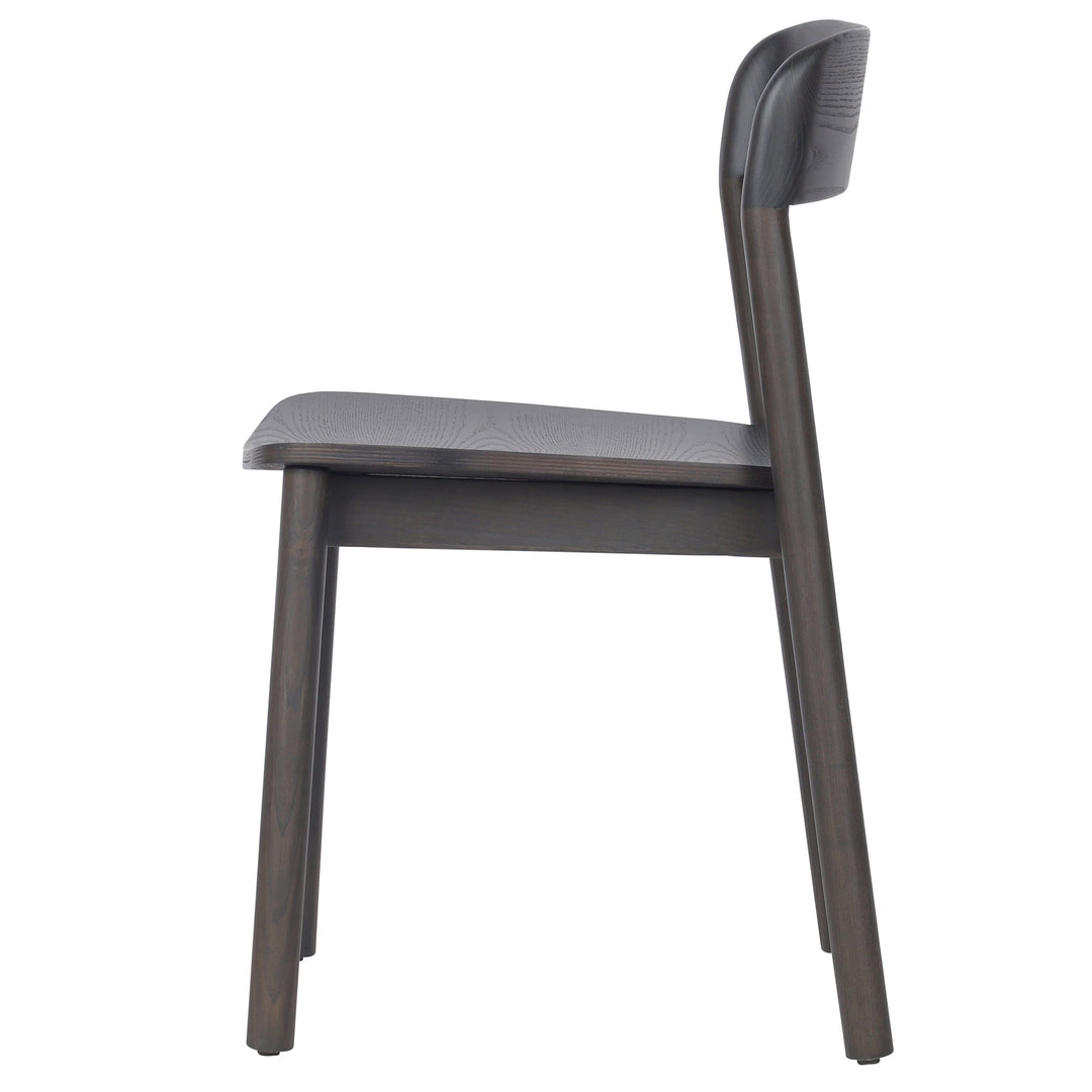 Bresca Mid-Century Modern Stackable Solid Wood Dining Chair, Mocha Finish (Set of 4)