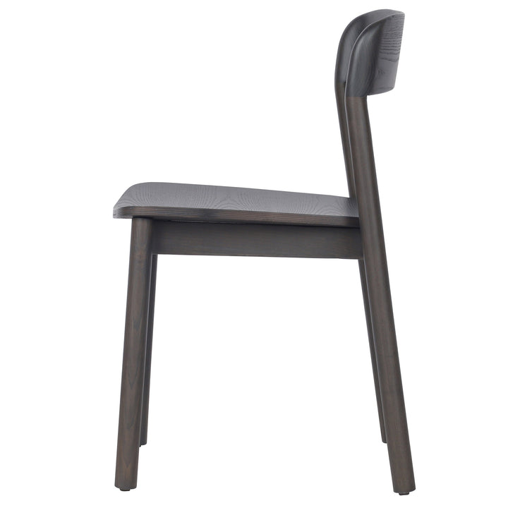 Bresca Mid-Century Modern Stackable Solid Wood Dining Chair, Mocha Finish (Set of 4)