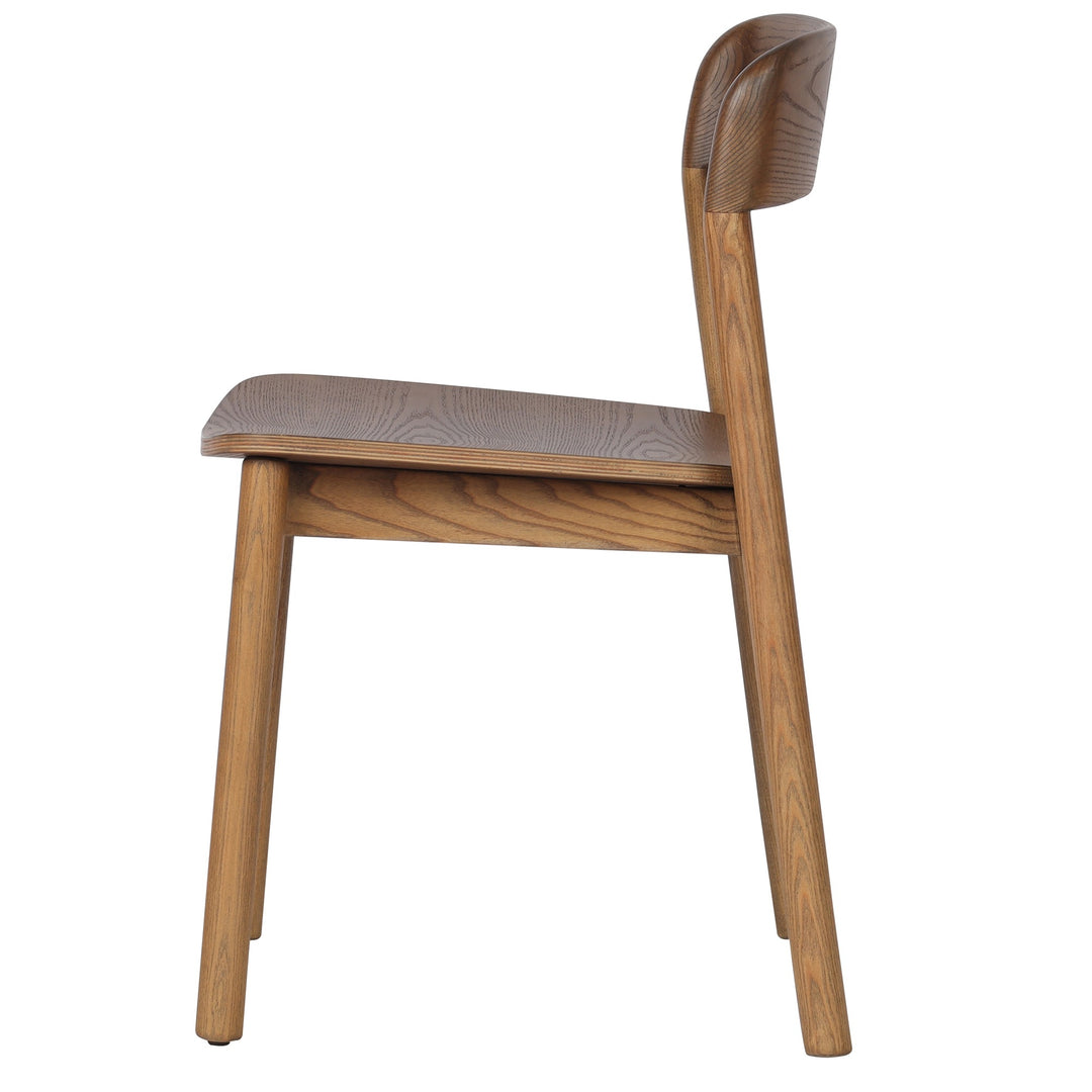 Bresca Mid-Century Modern Stackable Solid Wood Dining Chair, Walnut Finish (Set of 4)
