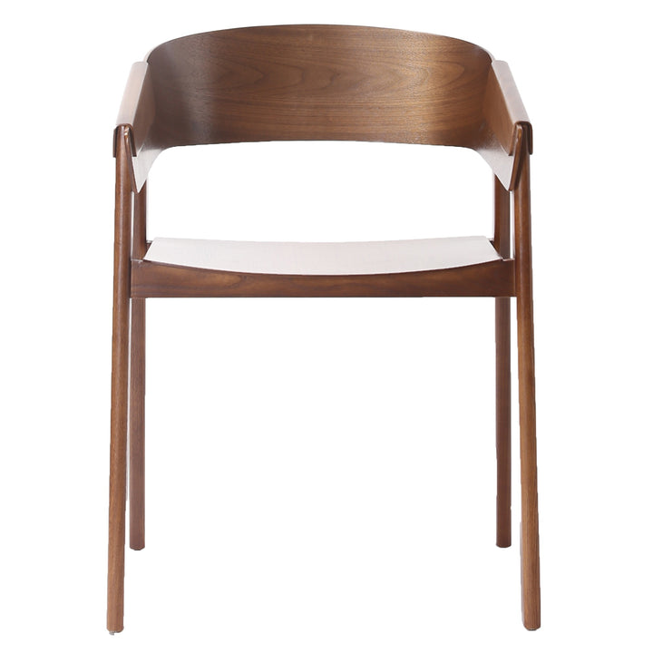 Renova Mid-Century Modern Solid Oak Dining And Lounge Chair, Natural Finish (Set of 2)