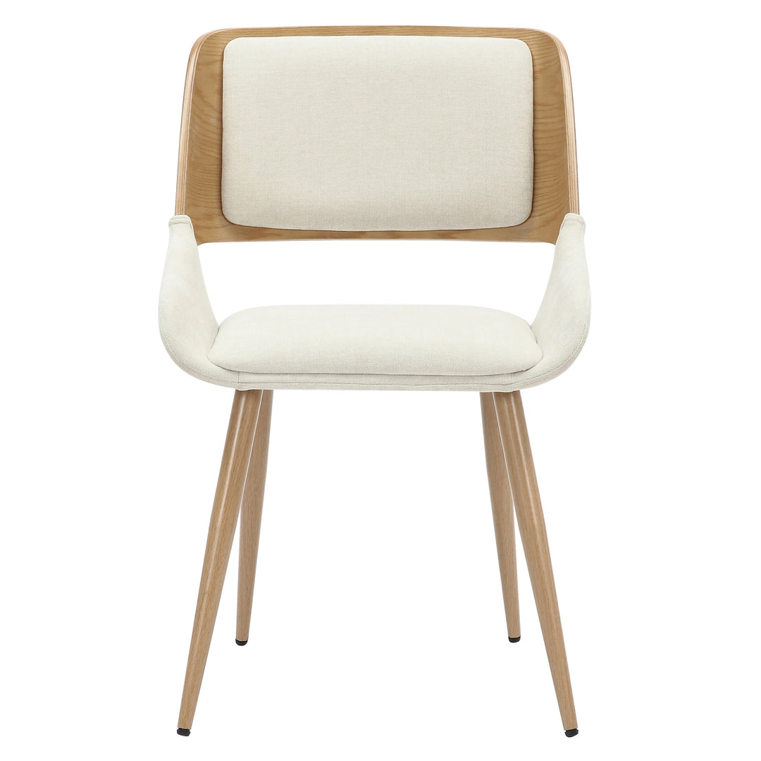 Modena Mid-Century Modern Dining And Accent Chair, Natural Wood Finish