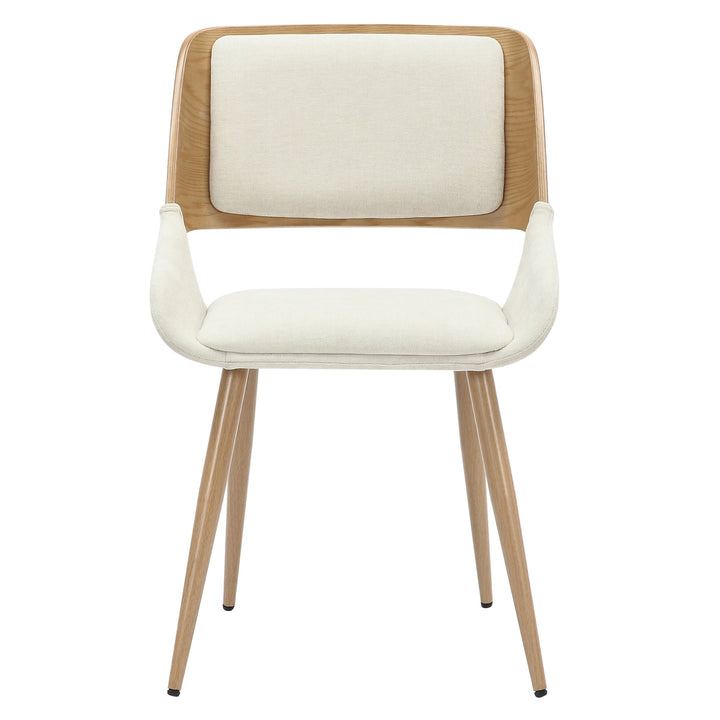Modena Mid-Century Modern Dining And Accent Chair, Natural Wood Finish