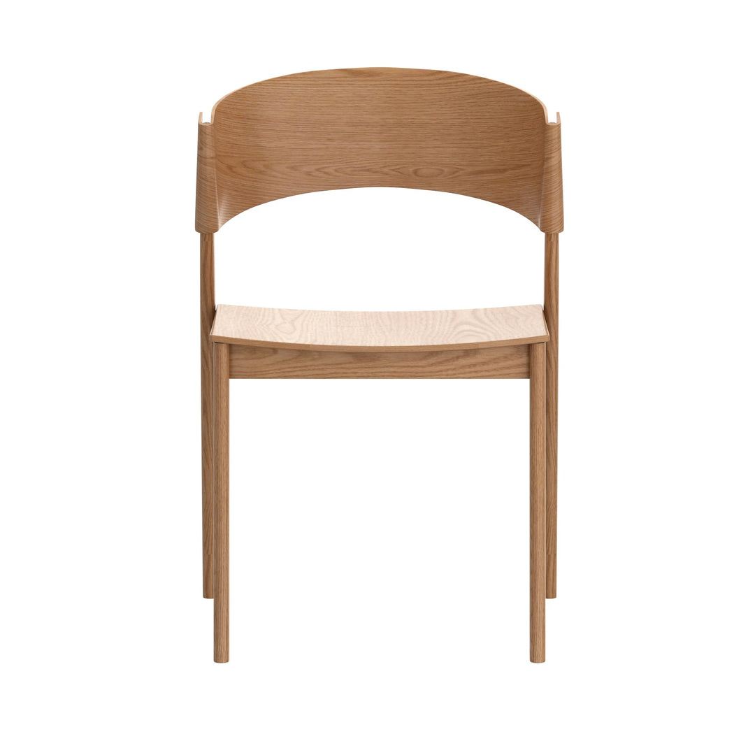 Cortina Mid-Century Modern Dining/Lounge Chair, Natural Finish (Set of 2)