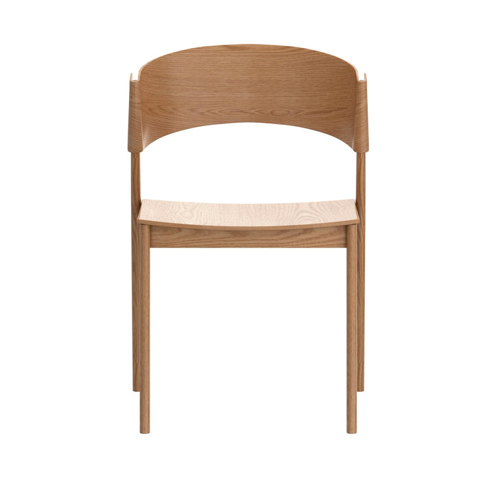 Cortina Mid-Century Modern Dining/Lounge Chair, Natural Finish (Set of 2)