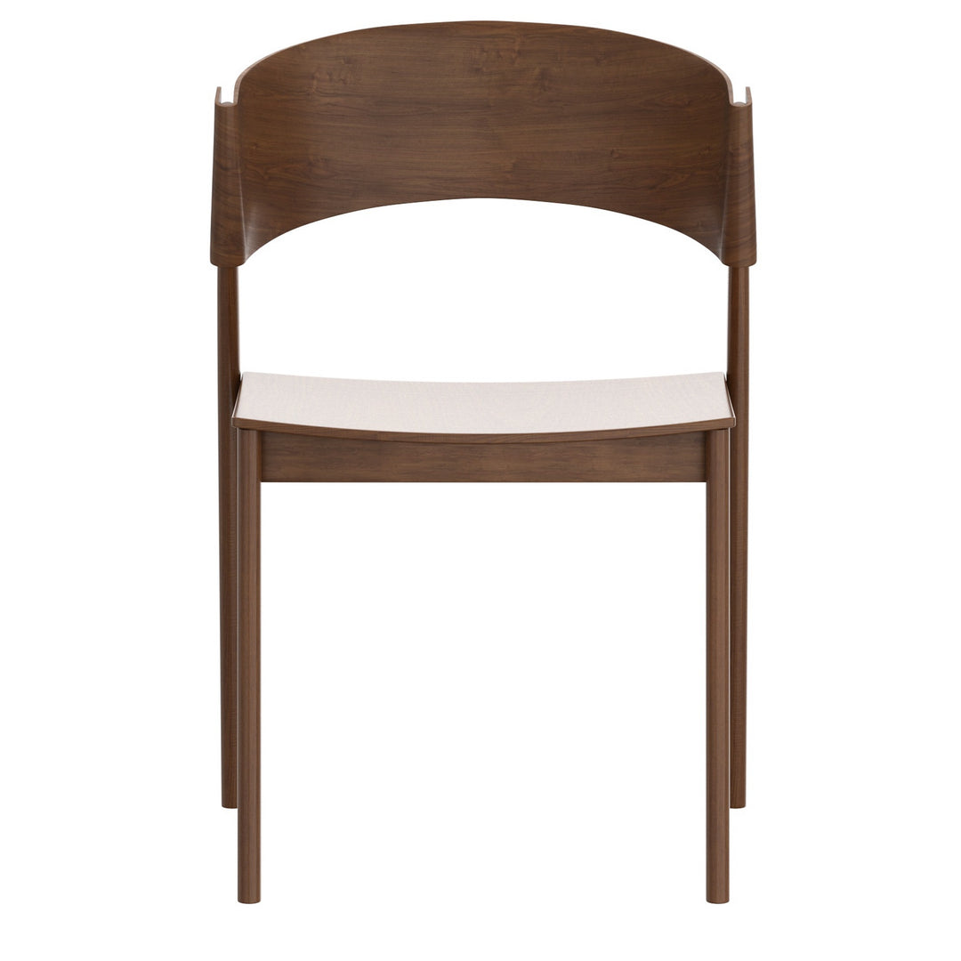 Cortina Mid-Century Modern Dining/Lounge Chair, Walnut Finish (Set of 2)