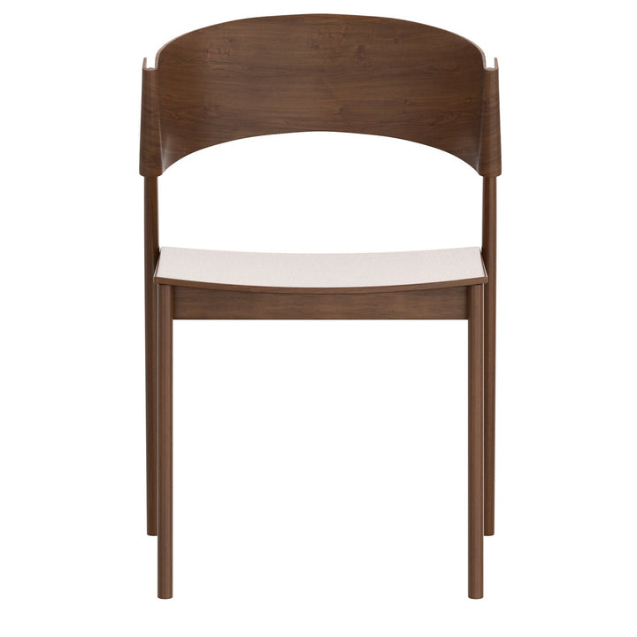 Cortina Mid-Century Modern Dining/Lounge Chair, Walnut Finish (Set of 2)