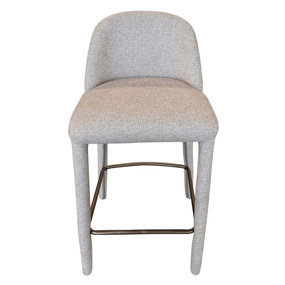 Tavior Counter Stool – Set of 2, 26" Multi-Toned Fabric Upholstered Stools with Aged Gold Footrest