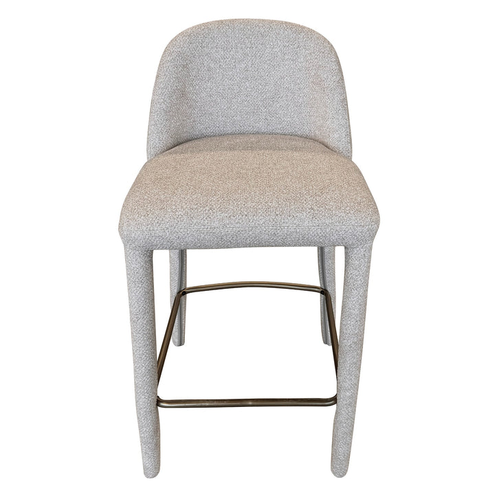 Tavior Counter Stool – Set of 2, 26" Multi-Toned Fabric Upholstered Stools with Aged Gold Footrest