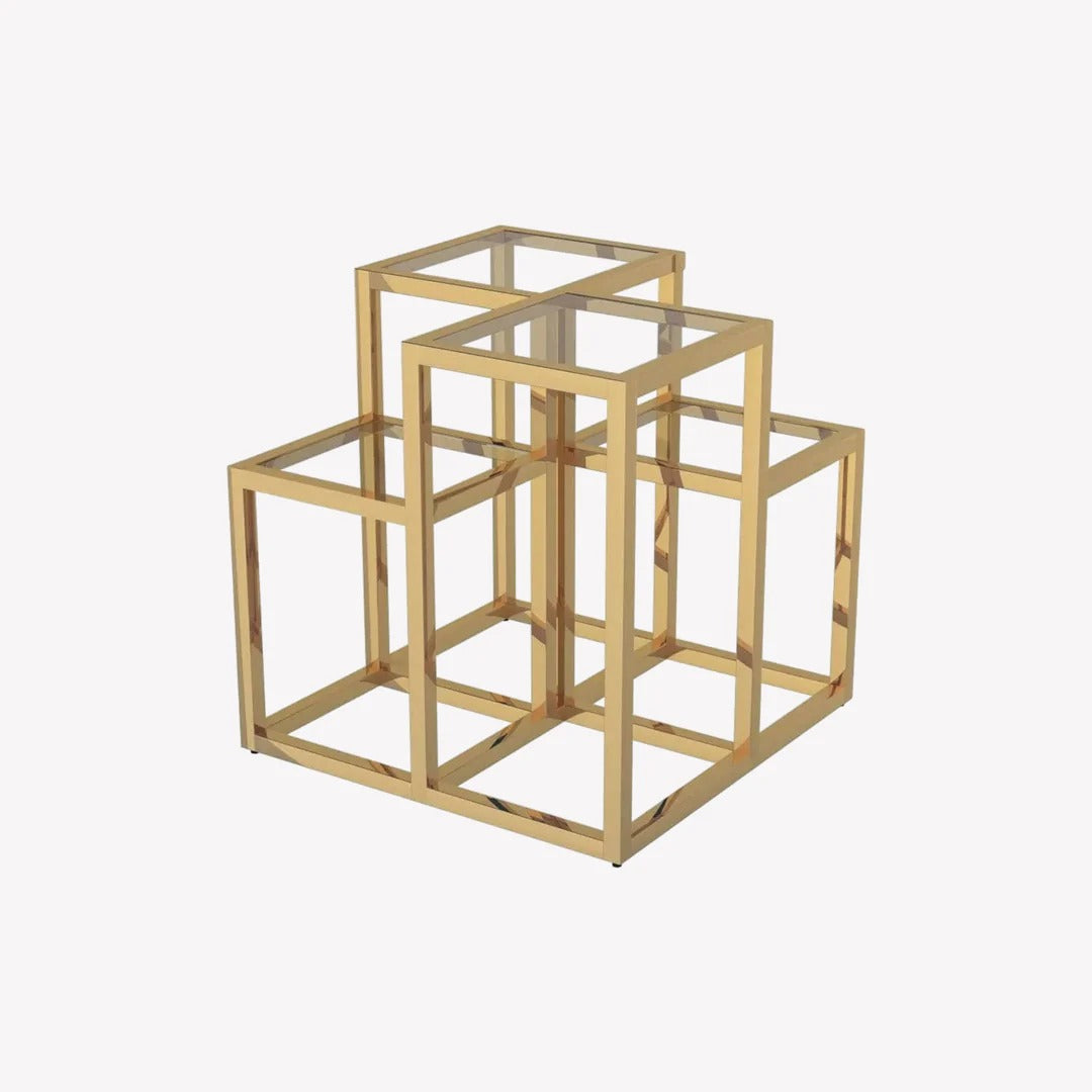 Aria Accent Table – Polished Gold & Clear Glass
