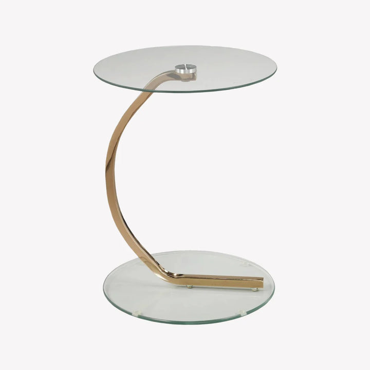 Mono Edge Rose Gold Accent Table – Sleek Modern Elegance