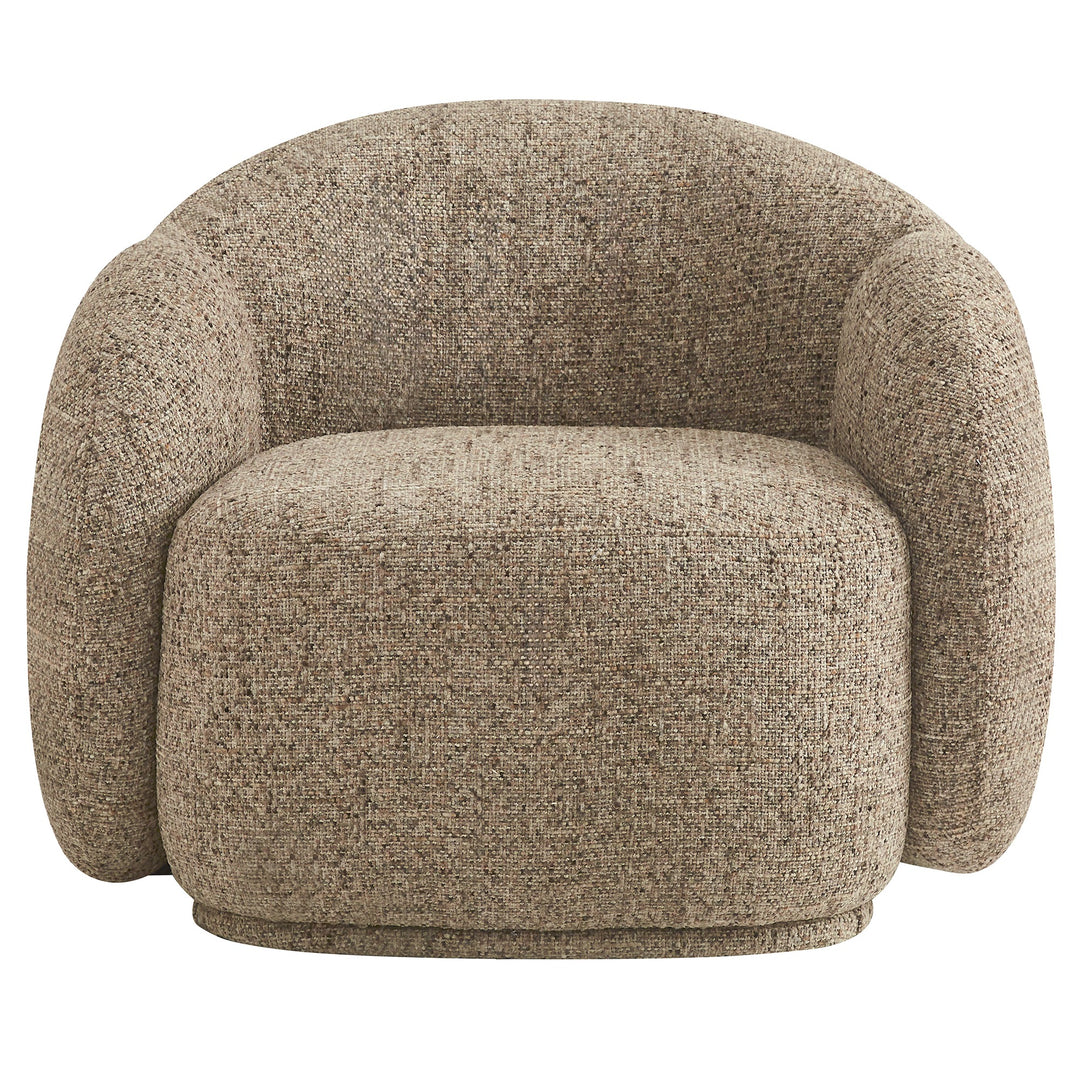Fairmont Modern Bucket-Style Lounge Chair – Plush Cloud-Inspired Accent Chair with Gold & Charcoal Textured Fabric Upholstery and Foam Cushion Comfort