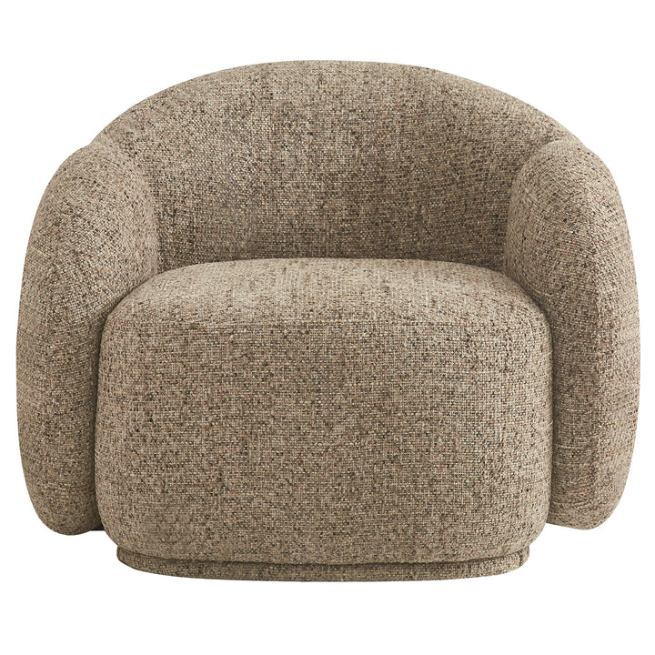 Fairmont Modern Bucket-Style Lounge Chair – Plush Cloud-Inspired Accent Chair with Gold & Charcoal Textured Fabric Upholstery and Foam Cushion Comfort