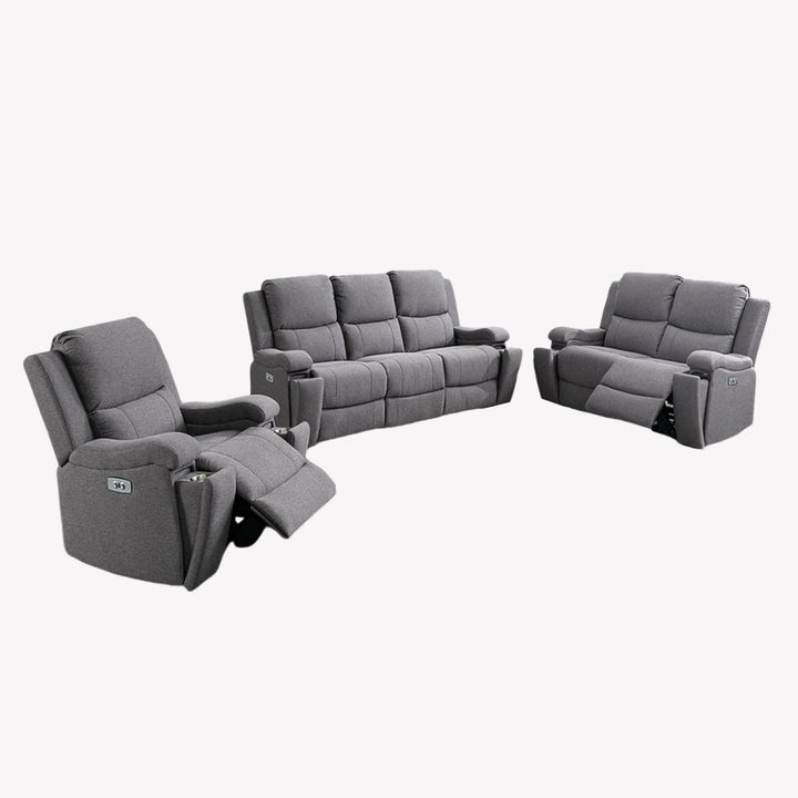 Aeron Recliner Set – Grey Luxury with Power Comfort