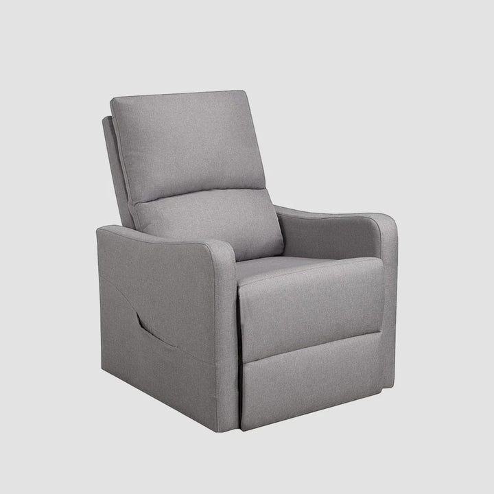 RevoRest Recliner Lift Chair | Light Grey Fabric Power Recliner with Side Pouch