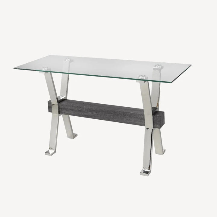 Imperial Sofa Table – Tempered Glass & Chrome Base