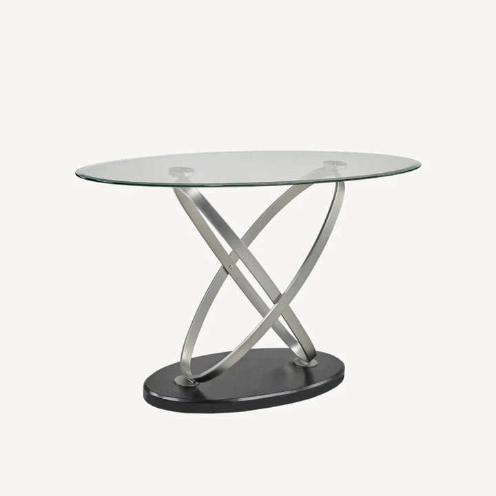 Elysian Sofa Table – Tempered Glass & Sculptural Base
