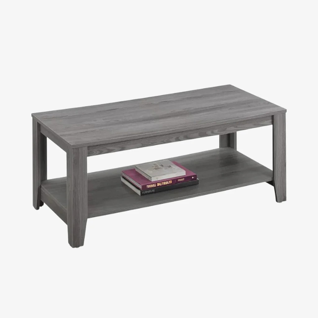 Evora Wooden Coffee Table – Solid Veneer Wood with 2-Tier Design