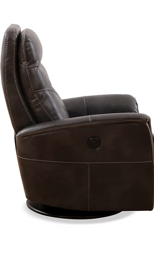 Nivello Power Recliner Chair with Swivel &amp; Glider Function, Zero Wallhugger Design, Soft Grey PU &amp; High-Density Foam Comfort