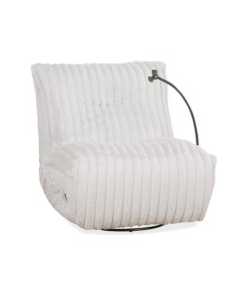 Pralvion Recliner Chair with Cell Phone Holder, Swivel Glider Function, Zero Wallhugger Design &amp; Soft Corduroy Fabric