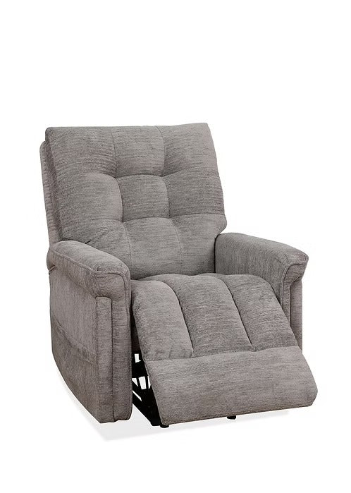 Elvexo Lift Chair in Soft Grey Fabric with Wired Remote Control &amp; High-Density Comfort Seating