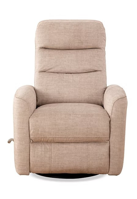 Torvella Recliner Chair with Side-Mounted Steel Pull Handle, Glider Rocking Mechanism & Zero Wallhugger Design in Soft Pearl Fabric
