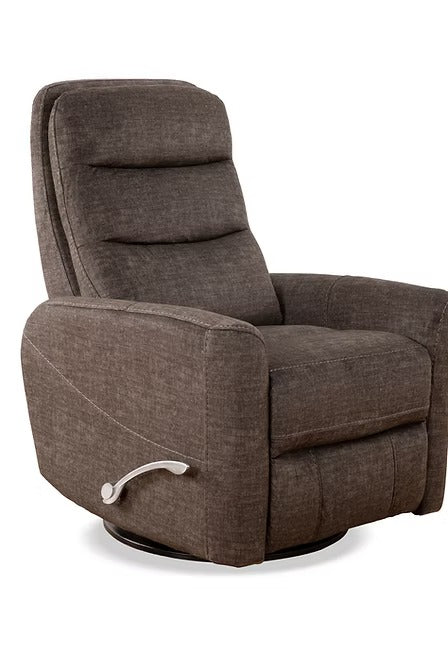 Solviera Recliner Chair with Side-Mounted Steel Pull Handle, Glider Rocking Mechanism &amp; Zero Wallhugger Design in Soft Grenada Fabric