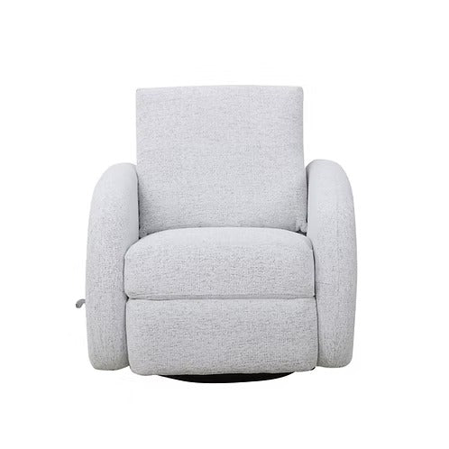 Zenvaro Recliner Chair in Soft Sahara Arctic Fabric with Adjustable Headrest, Swivel Glider Mechanism &amp; Side-Mounted Steel Handle