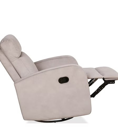 Wervano Recliner Chair with Swivel Glider Mechanism, Zero Wallhugger Design &amp; Soft Latte Fabric