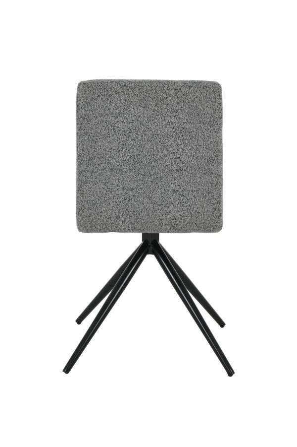 Chromelle Contemporary Textured Fabric Dining Chair Set of 2 with Black Powder-Coated Legs