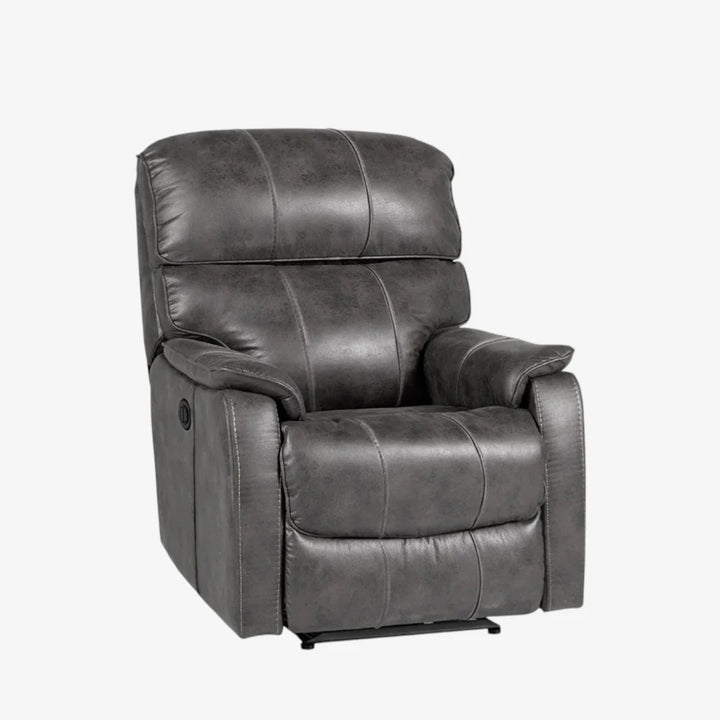 Gavriel Recliner Chair | Granite (Grey) Power Reclining Leathaire Chair