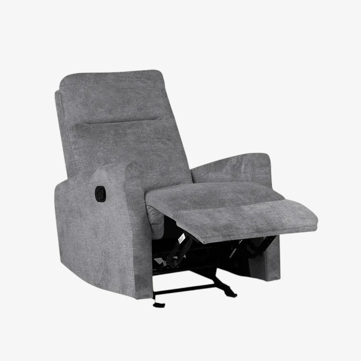 Relaxon Recliner Chair with Manual Recline & Glider | Graphite Microfiber Recliner