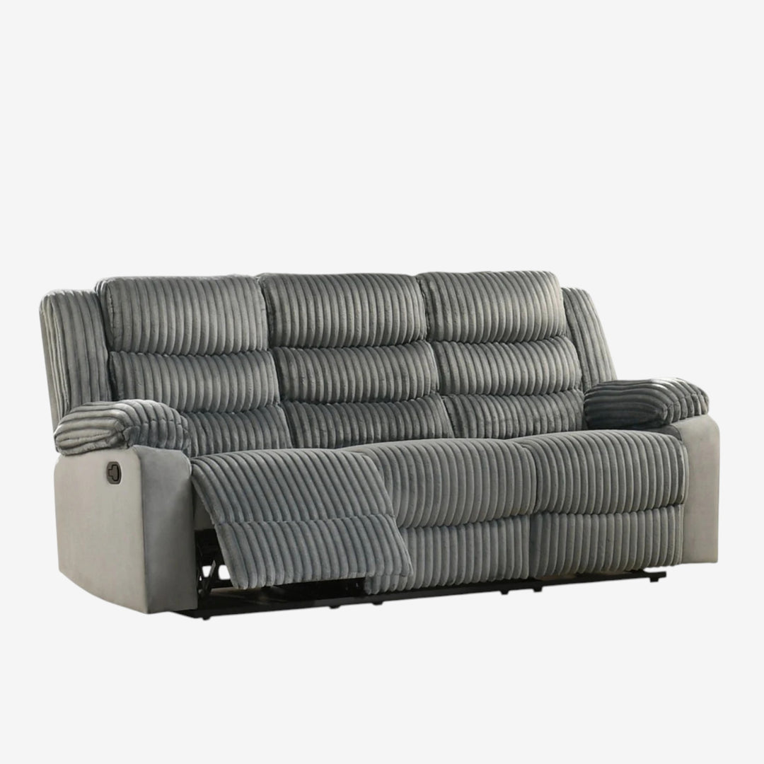 Olivex Recliner Sofa – Timeless Grey Comfort with Elegant Design