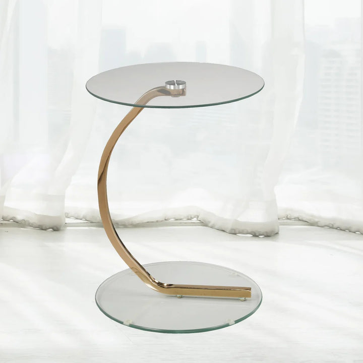 Mono Edge Rose Gold Accent Table – Sleek Modern Elegance